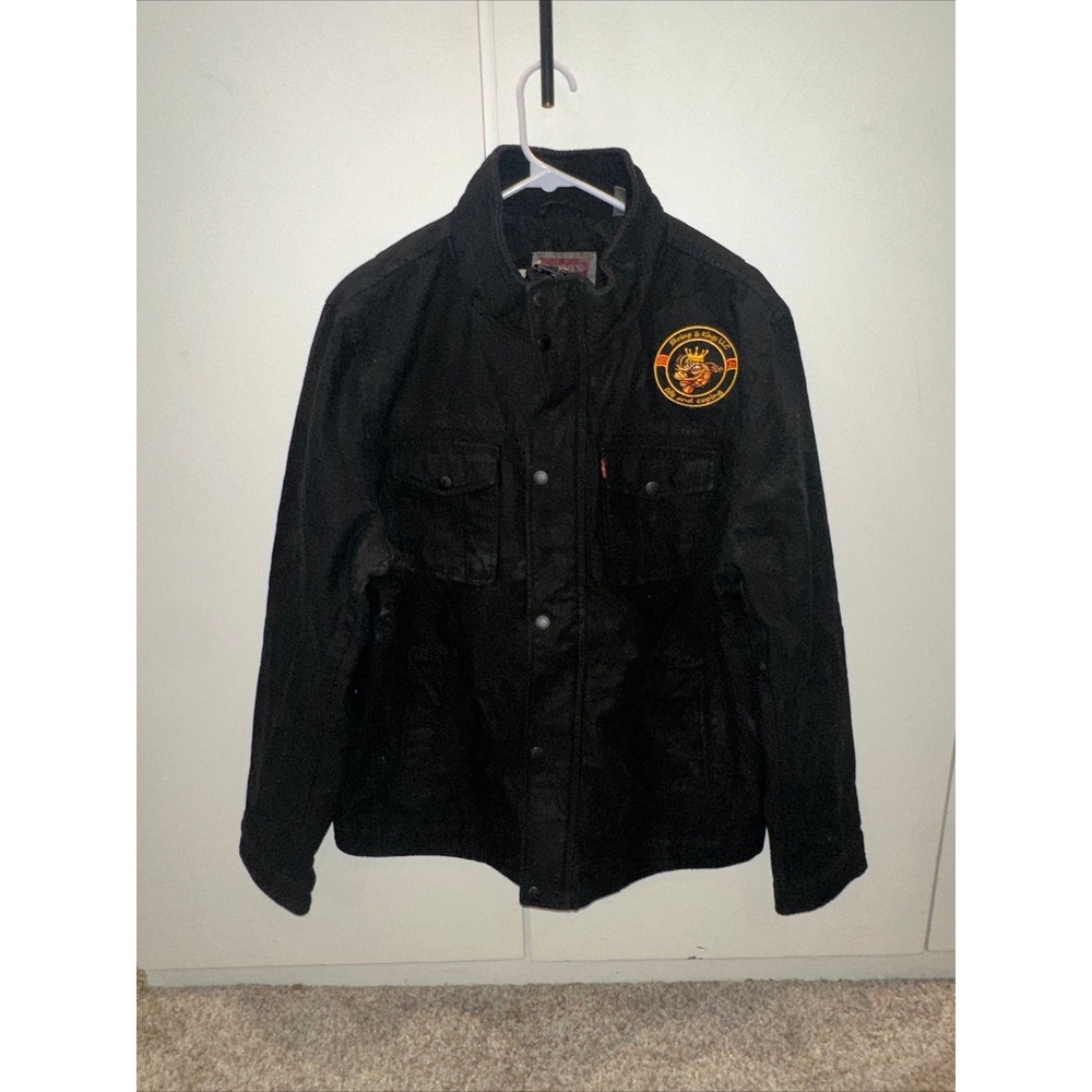 NWT Levi's Men's Black Cotton Twill Jacket with Quilted Insulated, Cool Patch‎
